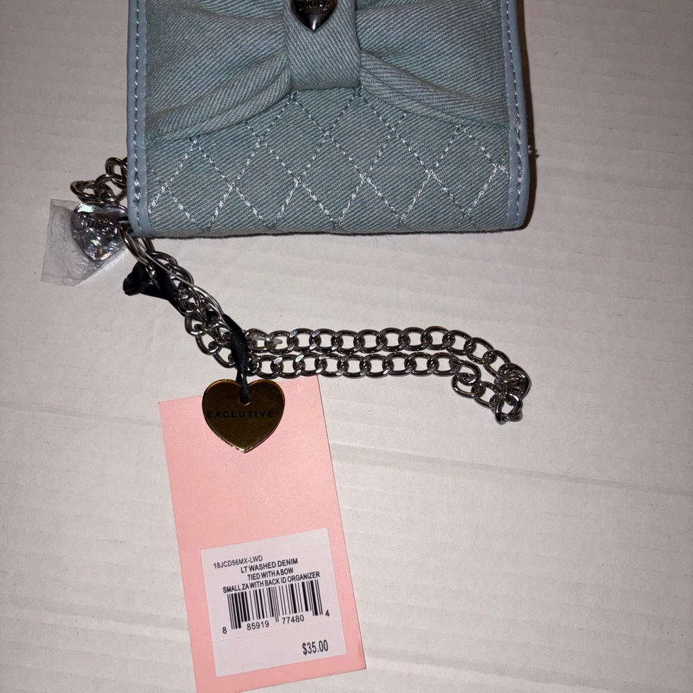 Juicy couture super cute bow and denim! Bling charm like ab crystal like nwt